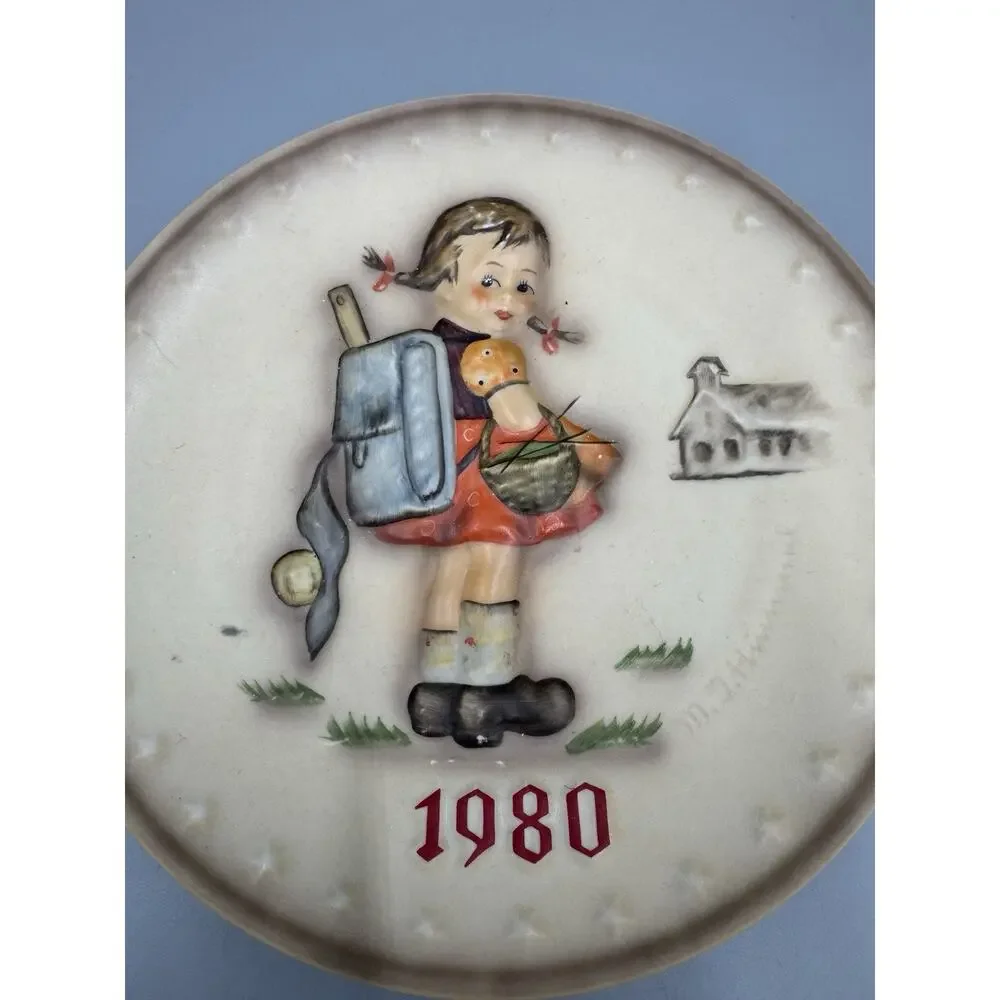 Vintage 1980 Hummel Annual Plate School Girl West Germany No Box READ DETAILS